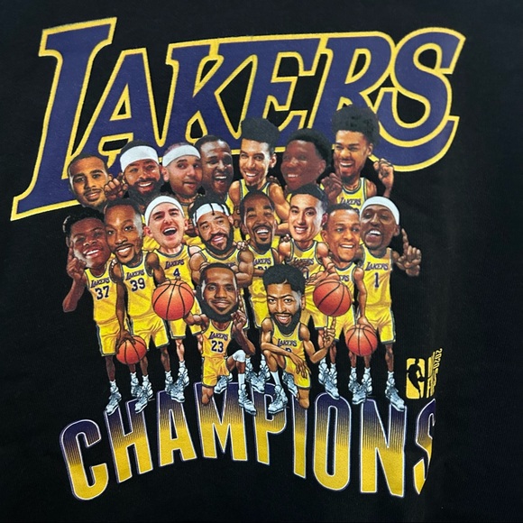 L.A. Lakers 2020 NBA Finals Champions Team Caricature Fitted Pullover Hoodie - Picture 2 of 5